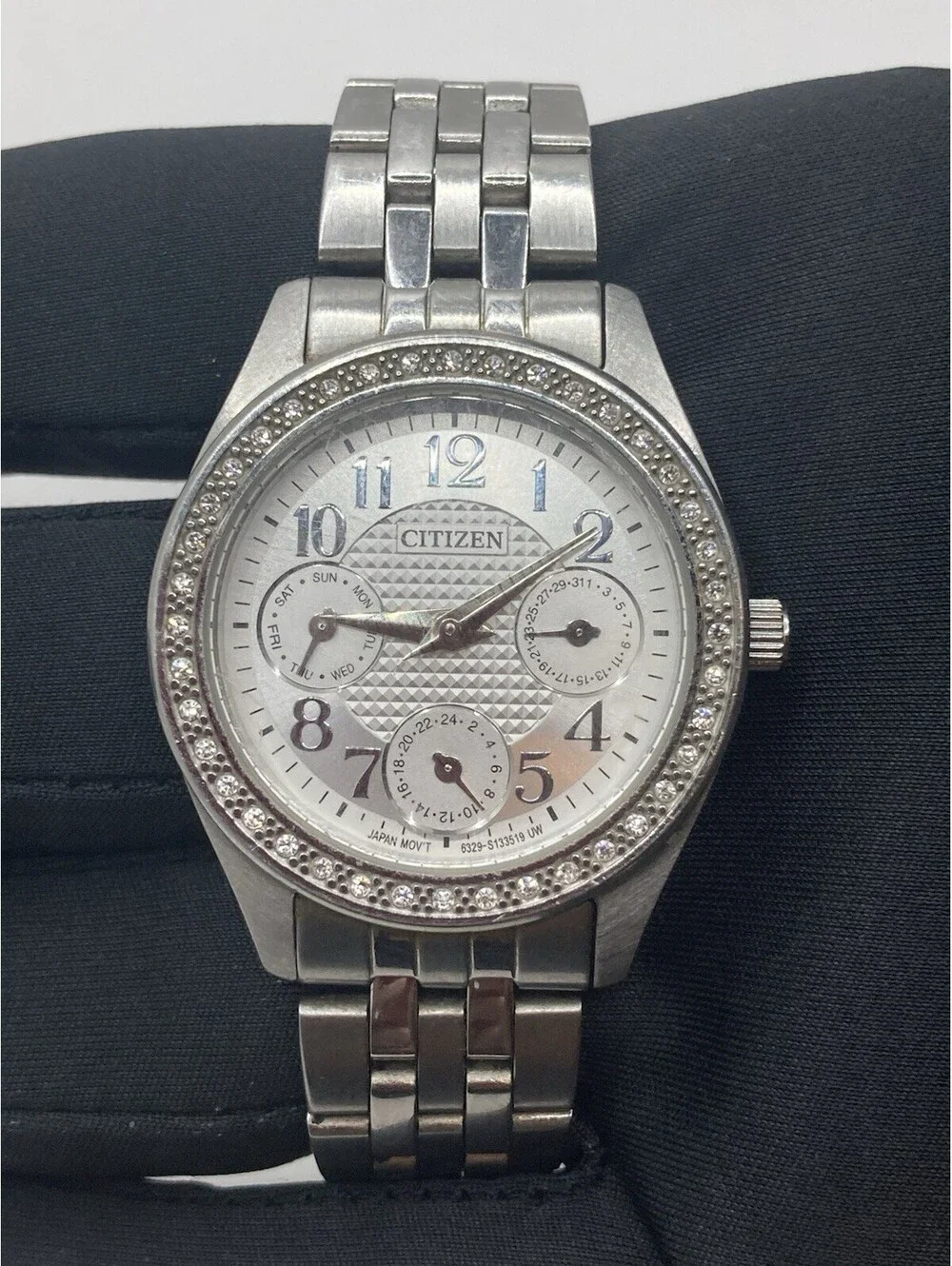 Citizen 6329 Ladies Multi-Function Quartz Watch Silver Dial Swarovski Crystals